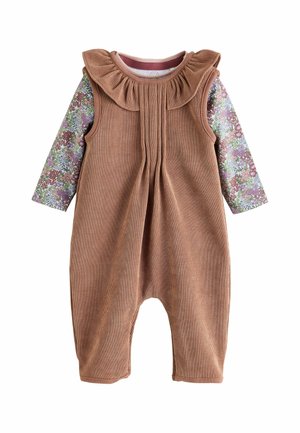 Next, REGULAR FIT - BABY LONG SLEEVE BODYSUIT AND DUNGAREES 2 PIECE SET - Body - chocolate brown corduroy