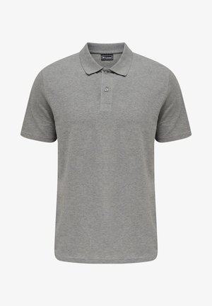 Grå polo-shirt lavet af blød bomuldsblanding, med klassisk krave, tre-knaps lukning og korte ærmer. Casual pasform.
