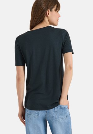 Cecil, BASIC T-SHIRT MIT RUNDHALS - Jednoduché tričko - deep petrol blue