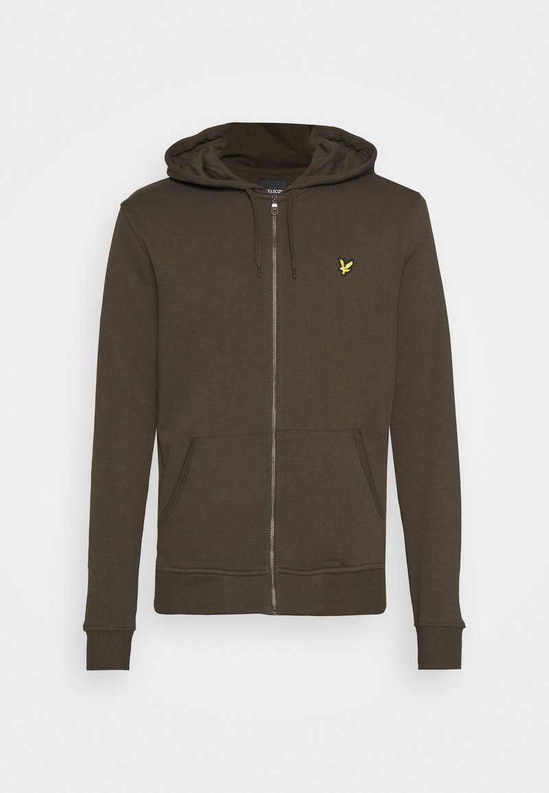 Lyle & Scott Sweater met rits olijfgroen