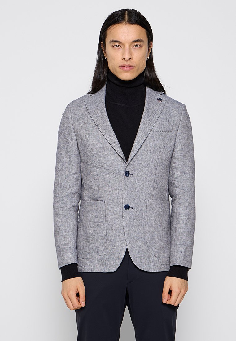 Hechter Paris Veste de costume bleu gris