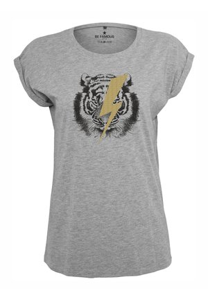 CLASSIC ROLL UP  TIGERFLASHPHO - Print T-shirt - grey