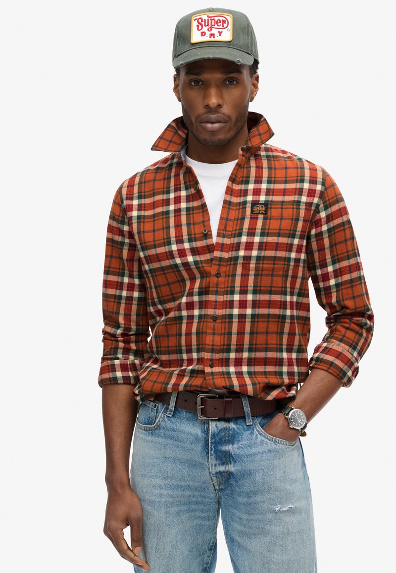 Superdry & Co LONG SLEEVE LUMBER - Overhemd - oregon check orange