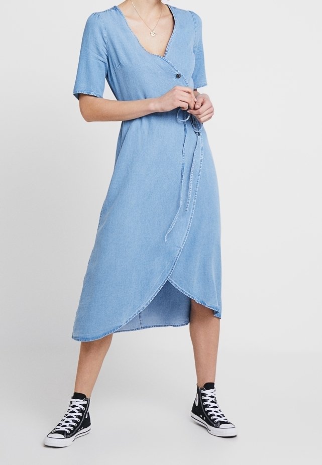 gap blue wrap dress Wrap Mini Shirt Dress