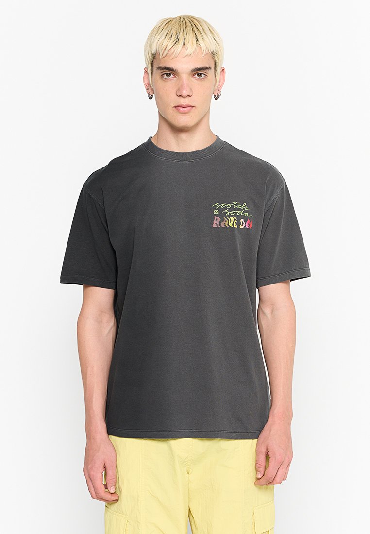 Scotch & Soda T-shirt print donkergrijs