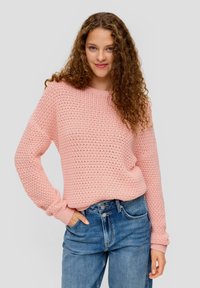 QS MIT MUSTER - Strickpullover - papaya