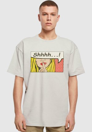 SILENT SIGN COMIC HEAVY OVERSIZED - T-Shirt print - lightasphalt