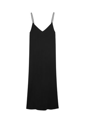 Massimo Dutti, FLOWING SATIN MIDI DRESS - Maxi-jurk - black