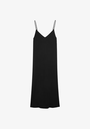 Massimo Dutti, FLOWING SATIN MIDI DRESS - Maxi-jurk - black