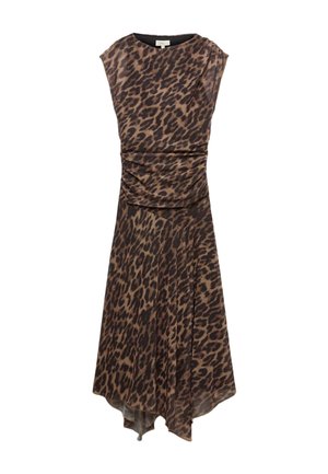 Marks & Spencer, ANIMAL PRINT MESH MIDI DRESS. - Freizeitkleid - brown mix