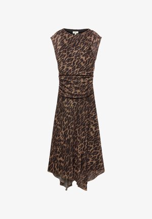 Marks & Spencer, ANIMAL PRINT MESH MIDI DRESS. - Freizeitkleid - brown mix