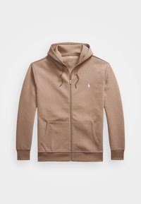 DOUBLE-KNIT FULL-ZIP HOODIE - Lukuga pusa - brown heather