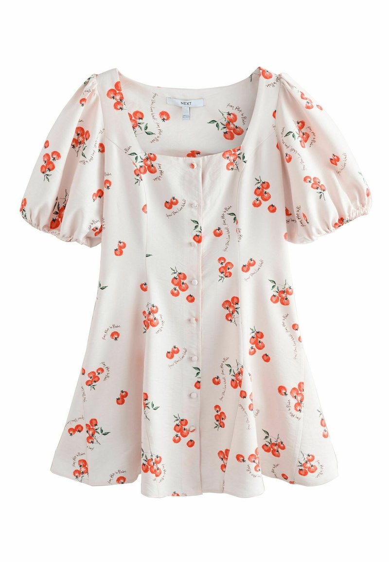 Next TALL FIT - PUFF SLEEVE BUTTON THROUGH MINI DRESS . - Robe chemise ...