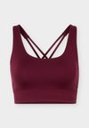 ESSENTIAL STUDIO SPORTS BRA WITH CROSS BACK DETAIL - Спортен сутиен със средна поддръжка - bordeaux