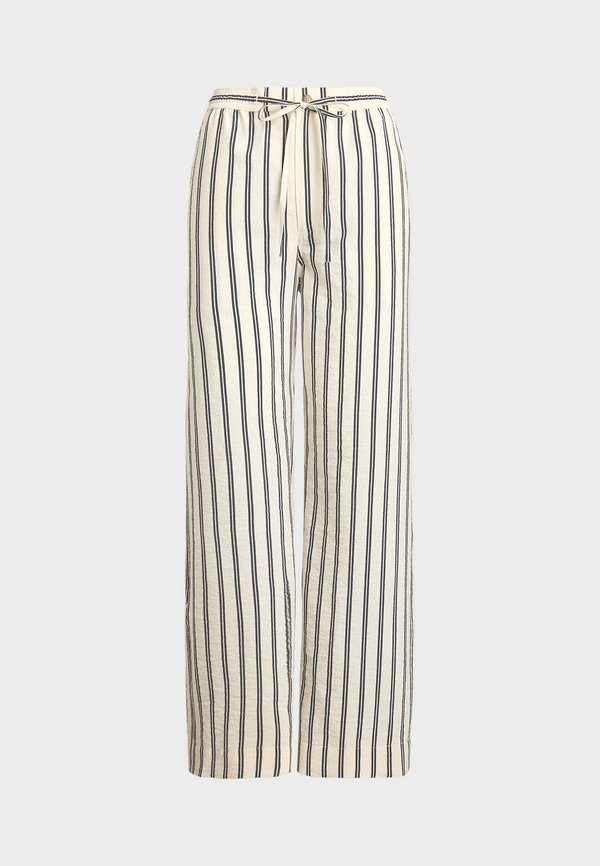 STRIPED SILK BLEND WIDE LEG TROUSER - Trousers2