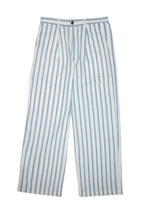 PROHIBITED STRIPED - Trousers - blue cream