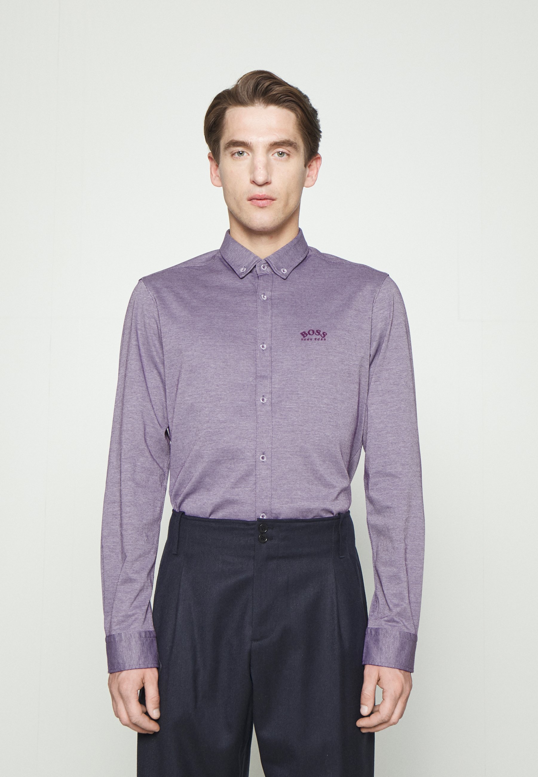 Chemise Habillée Homme Moss Lilas Col 16 Double Poignets - Occasion Très Bon état