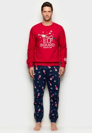 SET - Nattplagg set - red/blue with print