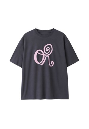 Stradivarius, GRAPHIC CROPPED T-SHIRT - T-shirt imprimé - dark grey