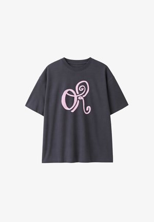 Stradivarius, GRAPHIC CROPPED T-SHIRT - T-shirt imprimé - dark grey