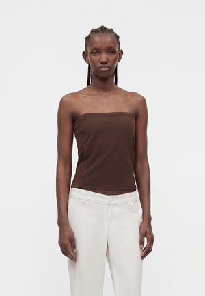 Topshop TSMATHILDA BANDEAU TOP JRS - Μπλούζα - chocolate brown