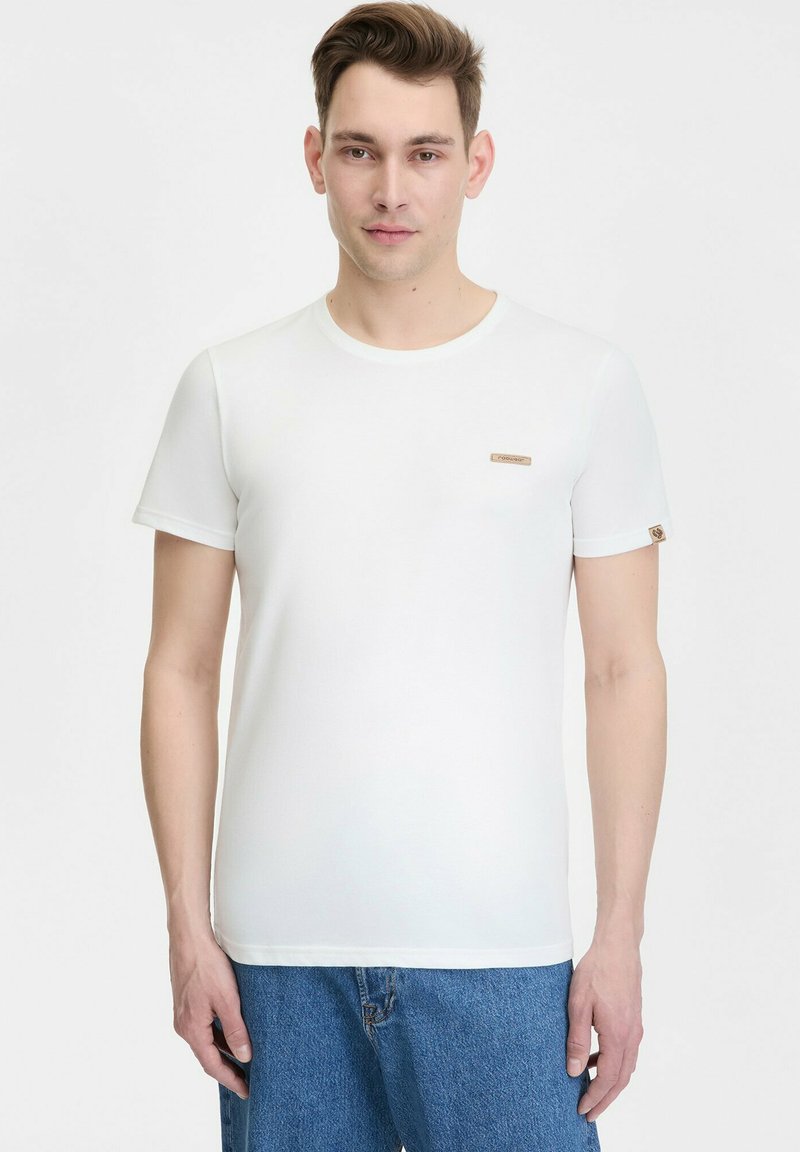 NEDIE Maglietta Basic Uomo A Maniche Corte, Colore Mélange, Tessuto Morbido In Policotone, Vestibilità Casual, Vegana