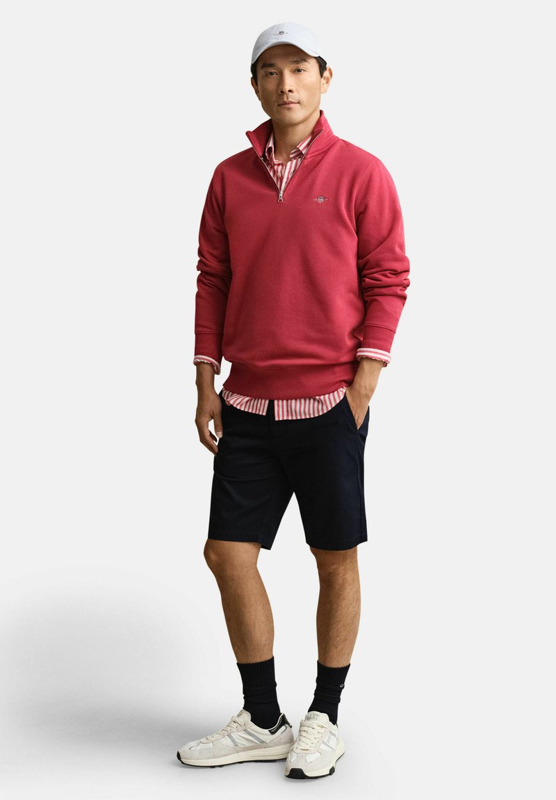 GANT REG SHIELD HALF ZIP - Mikina - rose red