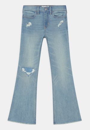 SPLIT FRONT FLARE - Bő szárú farmerek - blue denim