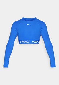 CROP - Long sleeved top - hyper royal/white