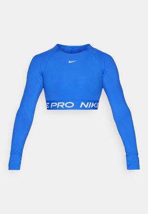Nike Performance CROP - Long sleeved top - hyper royal/white
