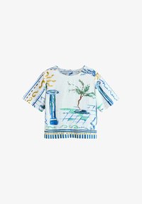 Ikke valgt, white/blue scenic border print