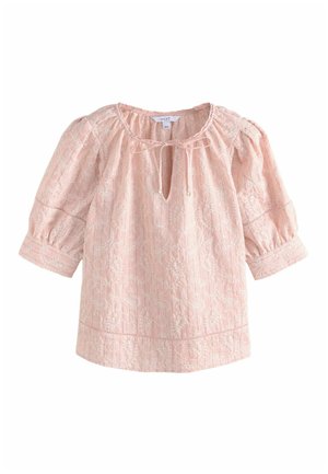 REGULAR FIT - EMBROIDERED PAISLEY TIE-NECK - Blúz - pink