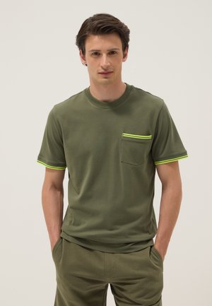 OVS, T-SHIRT WITH CHEST POCKET - T-shirt basic - green