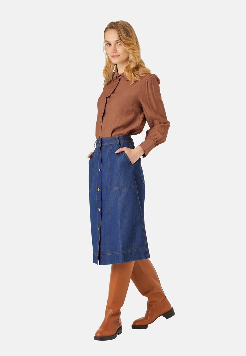 Noa Noa INANN - A-vonalú szoknya - denim blue