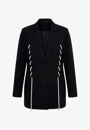 Angel of Style, CONTRAST COLOR LACING BLAZER - Korte frakker - black