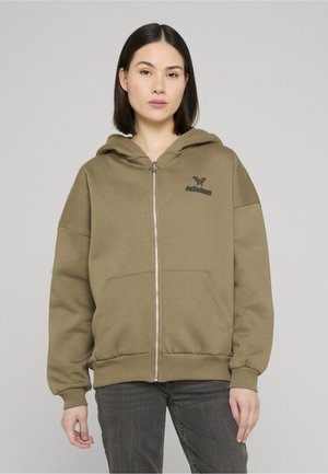 BASIC CHEST LOGO ZIPPER - Sweatjakke - dusky green