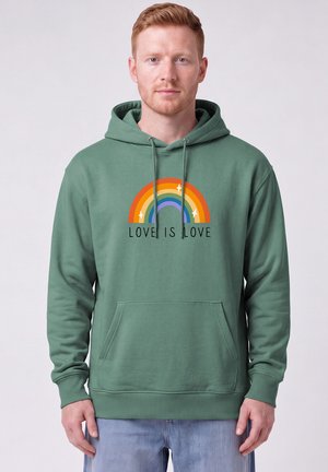 watapparel, LOVE IS LOVE UNISEX - Kapuzenpullover - green bay