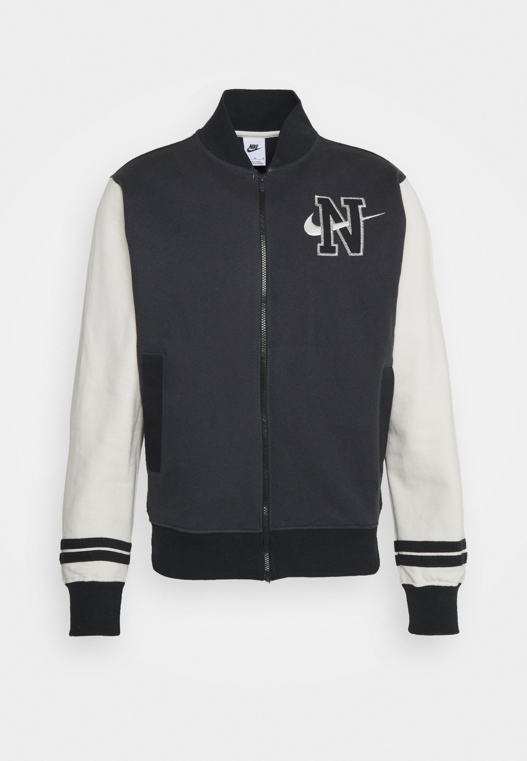 Nike Sportswear RETRO VARSITY - Felpa con zip - off noir/nero-screziato -  Zalando.it