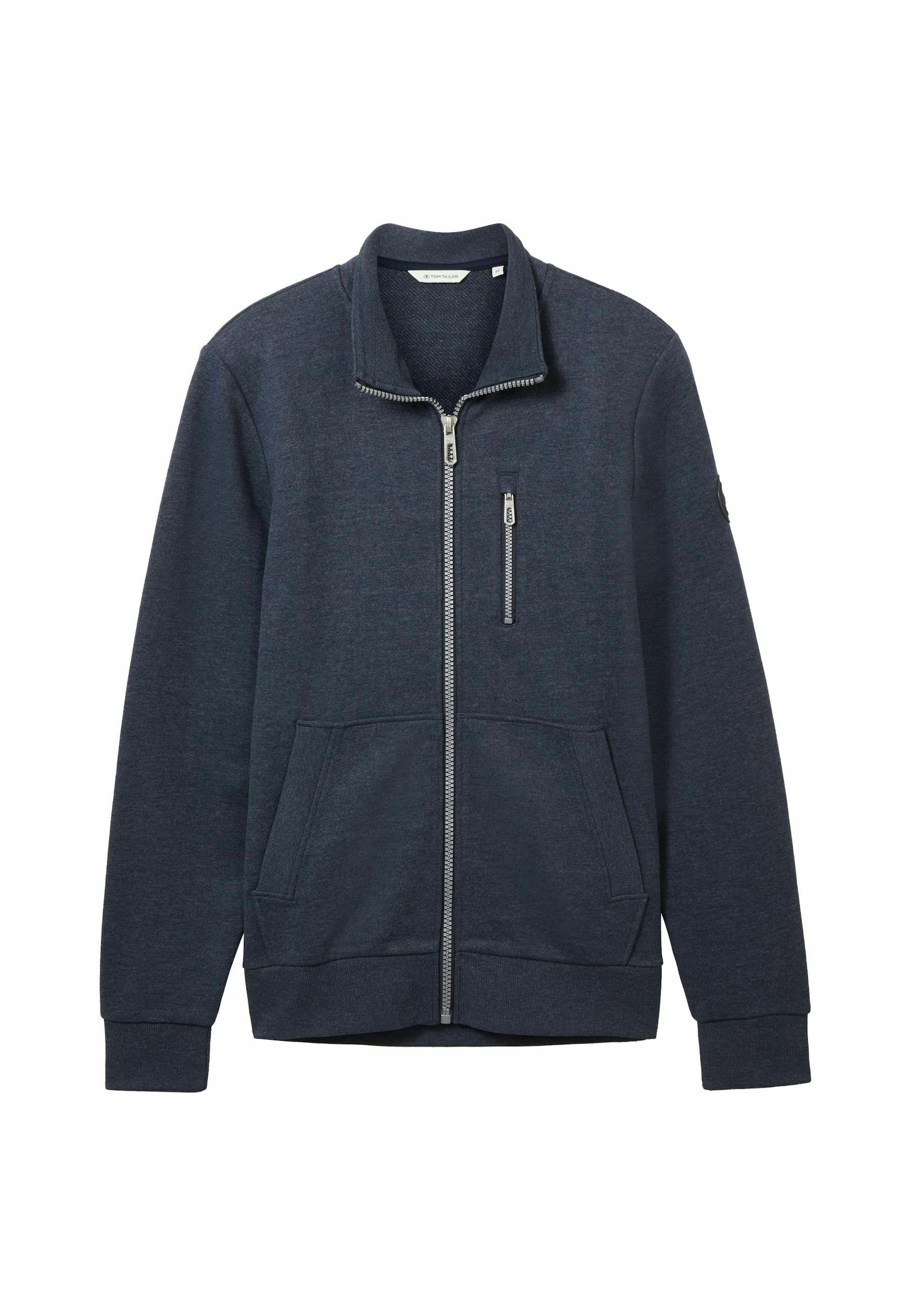 TOM TAILOR MIT STEHKRAGEN - Sweat zippé - sky captain blue/bleu marine