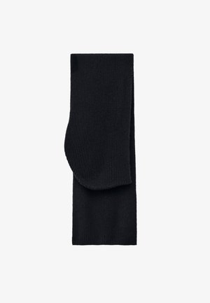 Schwarze gerippte Socken, weicher Stoff, knielange Länge, mit einem gefalteten Bündchen oben für zusätzlichen Komfort und Stil.