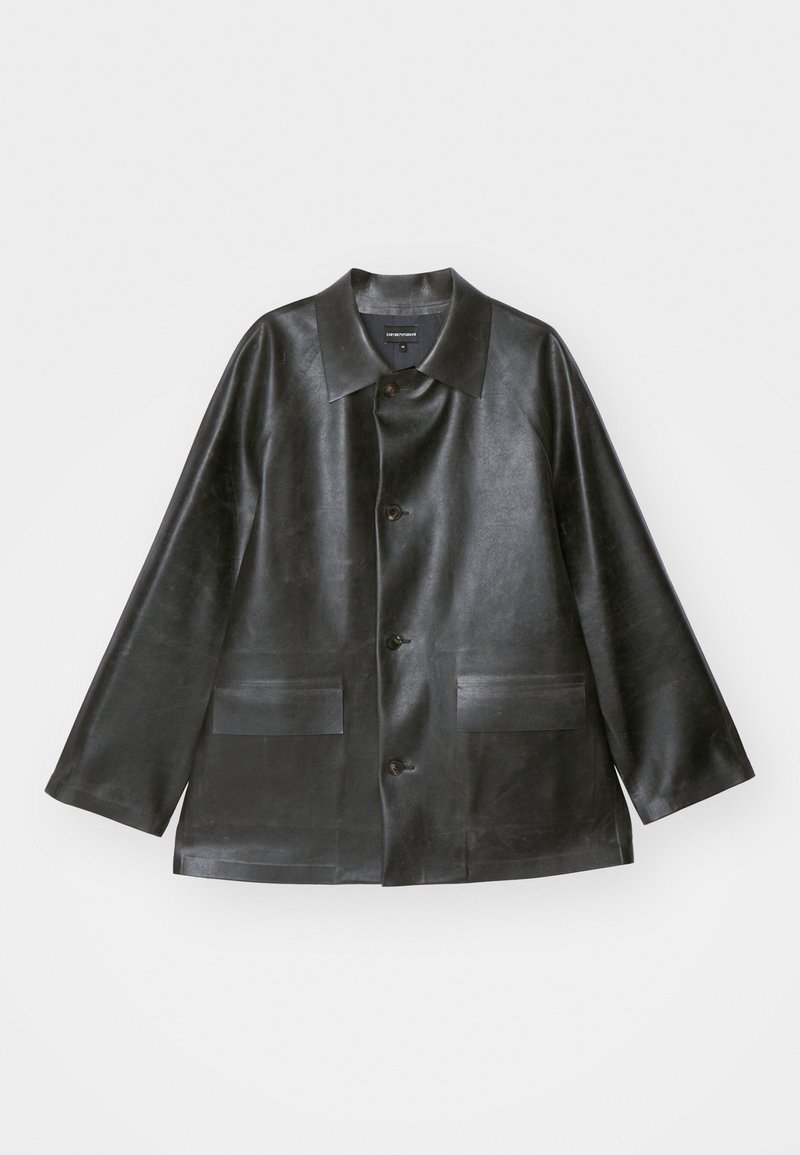 Emporio Armani CABAN - Dirbtinės odos striukė - lavagna