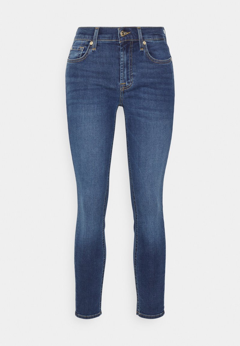Vaqueros Skinny The Crop Para Mujer De 7 For All Mankind | Denim Azul Lavado Con Efecto Desgastado Y Dobladillo Deshilachado