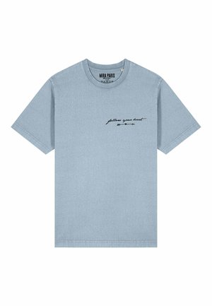 FOLLOW YOUR HEART PRINT HEAVYWEIGHT - Print T-shirt - washed blue