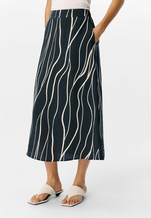 Object MIDI PRINT - A-line skirt - black