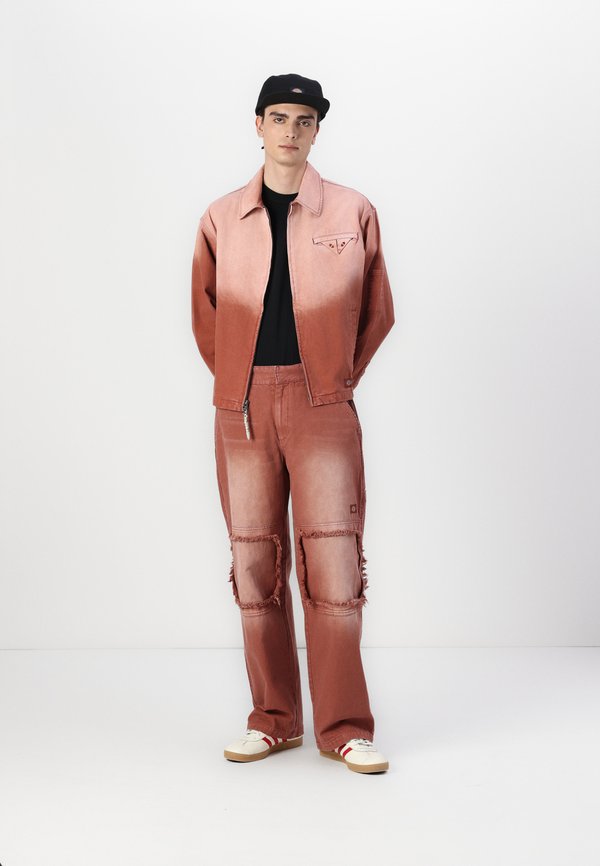 CHINESE NEW YEAR CANVAS DOUBLE KNEE PANTS UNISEX - Trousers - mahogany nin4