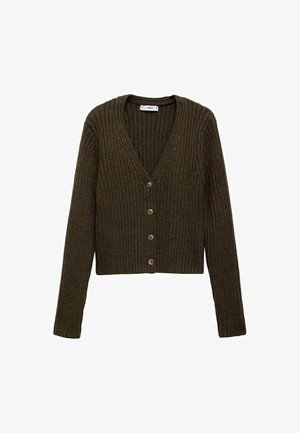 Mango V-NECK - Cardigan - khaki