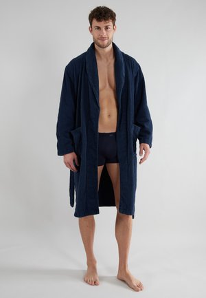 Bademantel - blau-dunkel-uni