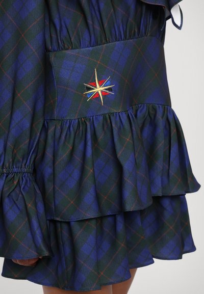 Sinead Gorey TARTAN RUFFLE MINI DRESS - Denné šaty - blue