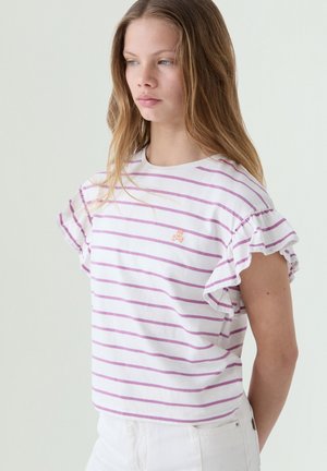 Scalpers, SCALPERS STRIPES TEE GIRLS - T-shirt con stampa - lilacstripes