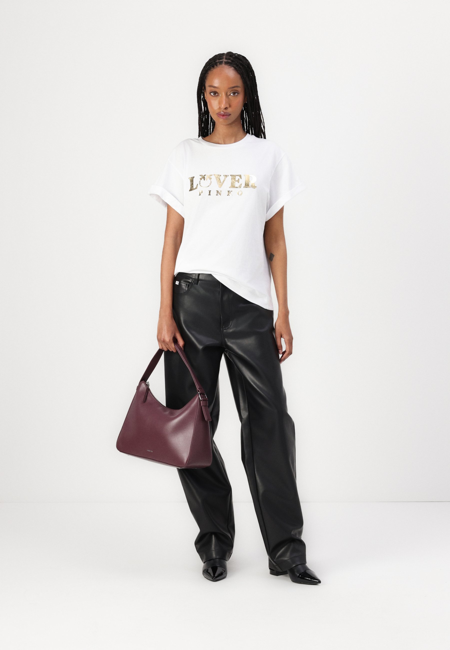 売れ筋商品|||ピンコ Tシャツ レディース トップス MYLAR LOVER - Print T-shirt - bianco/oro free Pinko MYLAR LOVER - T-shirts print - bianco/oro free/lys